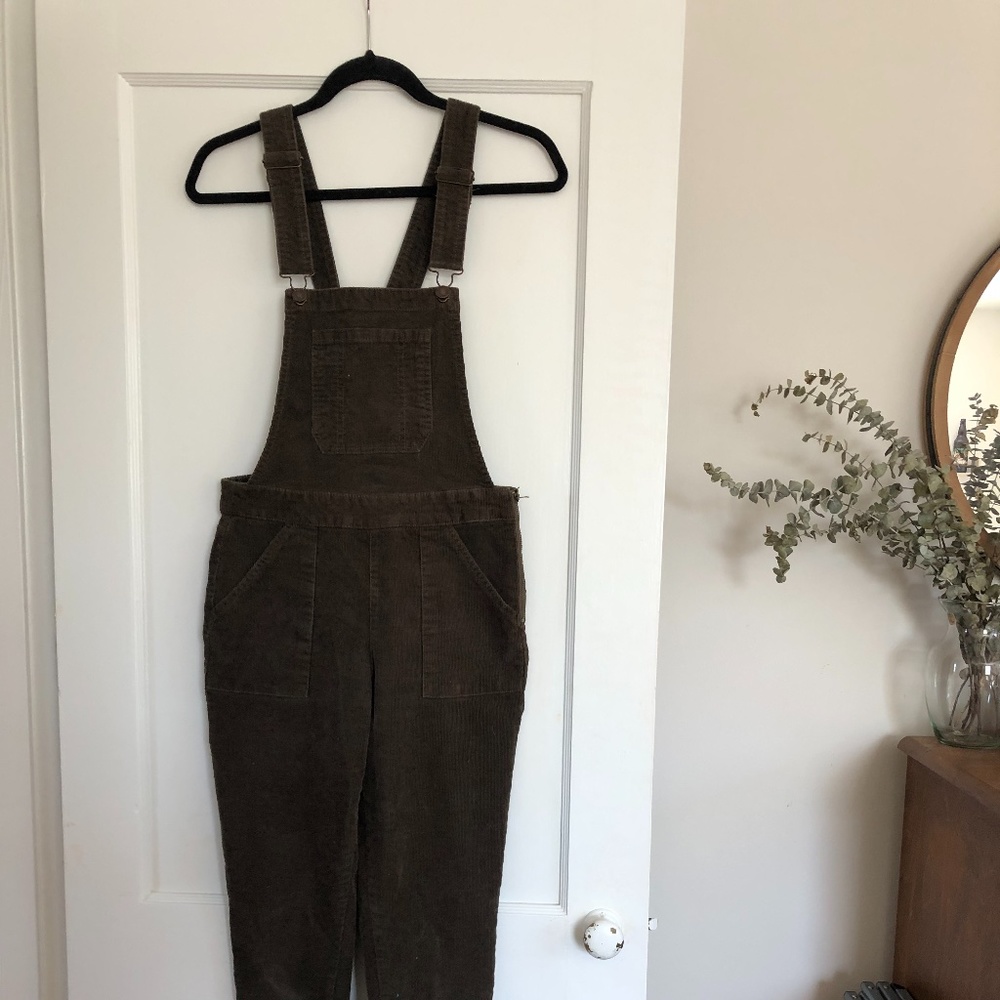 Olive Green Corduroy Overalls